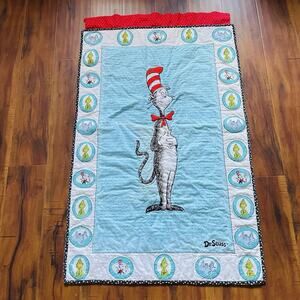 Dr Seuss Cat in the Hat Wall Hanging Nursery Playroom Rod Pocket 30"x49" Large